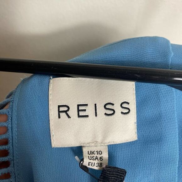 NWT REISS DRESS 6 BLUE COCKTAIL CASUAL WESTERN COUNTRY COASTAL COTTAGECORE - Picture 4 of 15